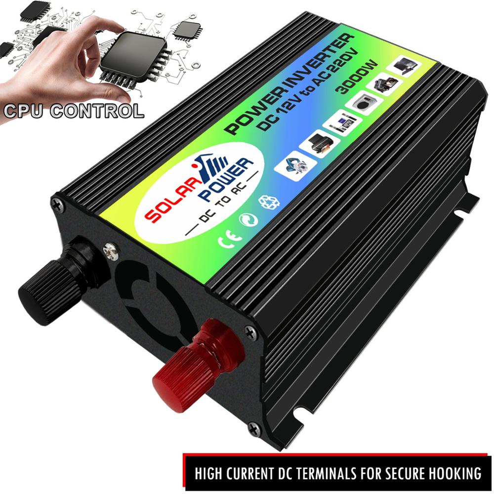 Peak 3000W Car Power Inverter 12V 220V 110V Built-in Cooling Fan Modified Sine Wave 220v to 12v Converter Power Adapter