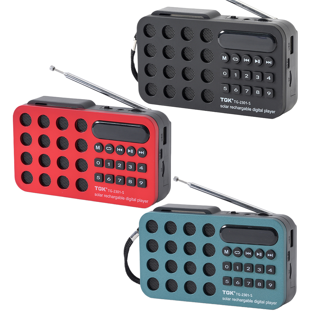 Mini radio FM Akumulatorowe radio cyfrowe USB Bluetooth Przenośne radio solarne Głośnik Odtwarzacz muzyczny Odbiornik radiowy Wbudowany głośnik