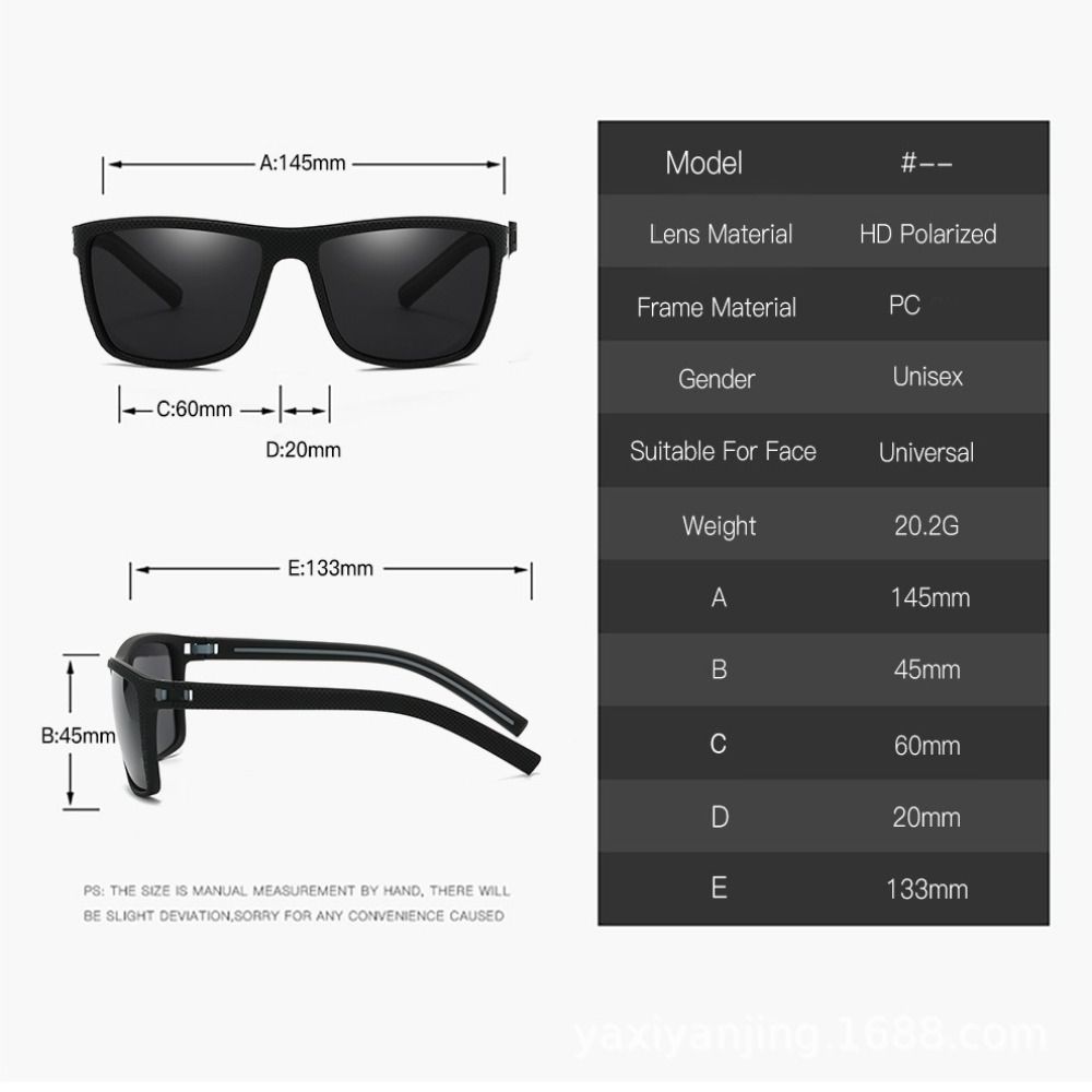 Polarized Sunglasses Square Anti-glare Sun Glasses UV Protection High Qualiy Large Frame Sunglasses for Women Men