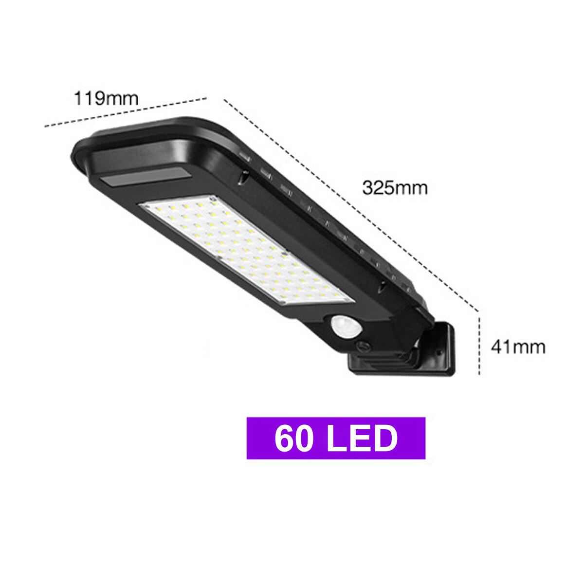 60/40 led gadelys vandtæt led solsensor vejprojektør bevægelsessensor væglampe udendørs havegade stilampe: 60 ledede