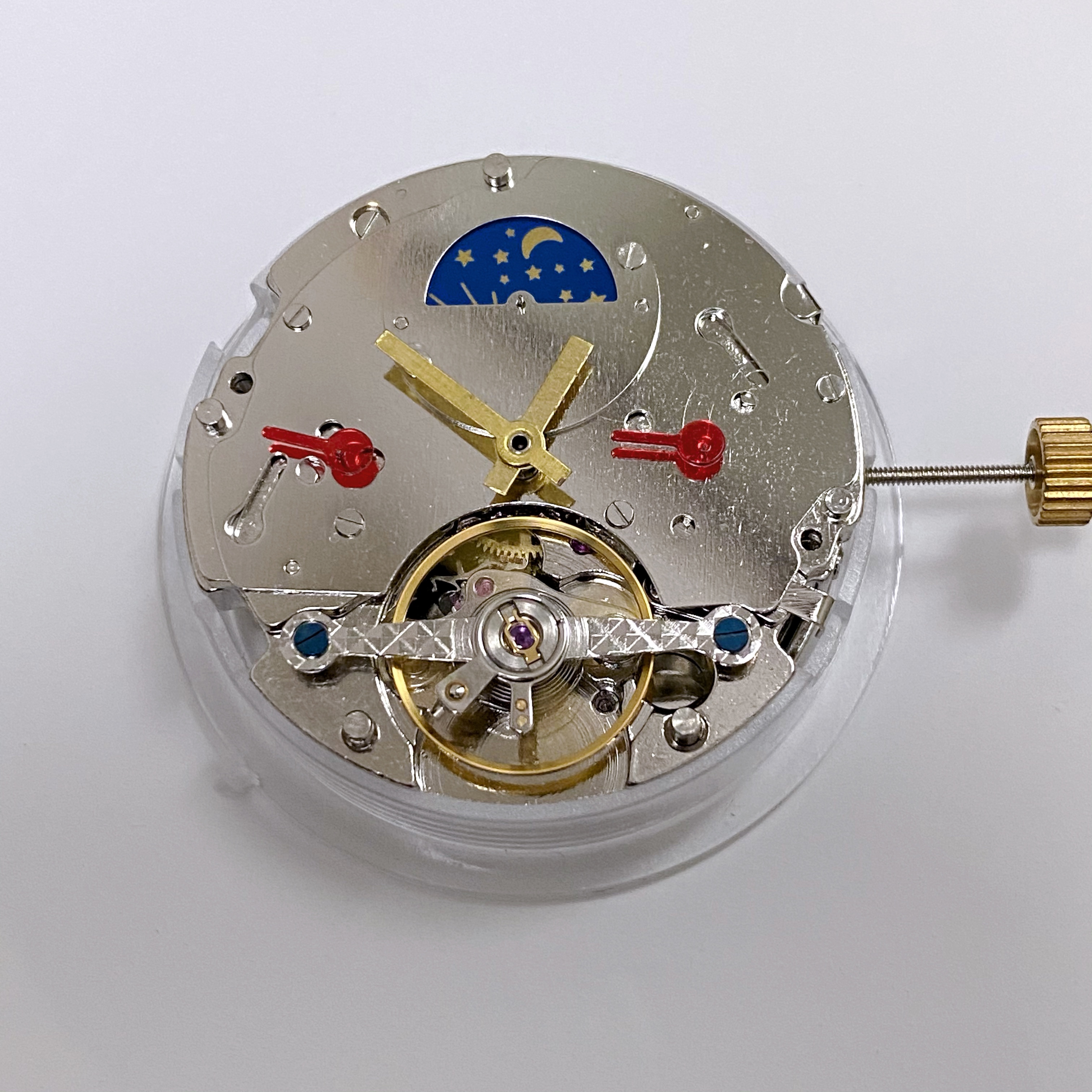 Uhren zubehör: inländisches multifunktion ales mechanisches Uhrwerk, 12-Uhr-Position, Stern nacktes Pendel, Sechs-Nadel-Automatik