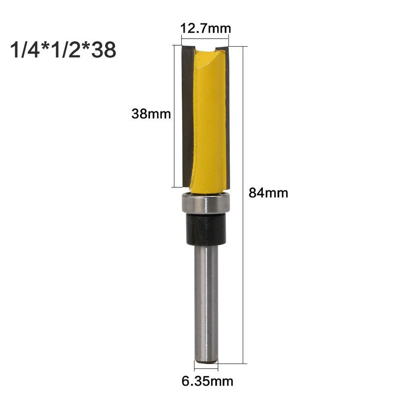 Vack 4 Pc Set 1/4 Schacht Template Trim Scharnier Router Bit Rechte Frees Trimmer Reiniging Flush Trim Tenon Cutter voor Houtbewerking