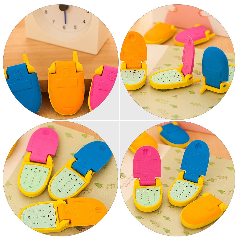 16Pcs Adorable Erasers for Children Cartoon Phone-shaped Erasers Practical Erasers for Painting