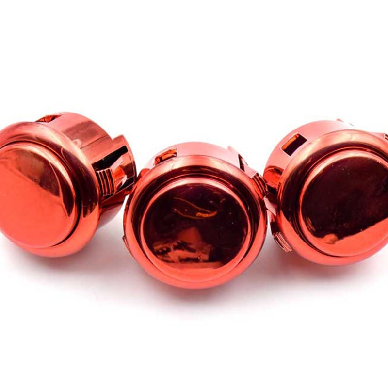 2 stuks sanwa obsj -30 metalen afwerking drukknop -in 30mm vervangende drukknop zilver goud voor arcadespel