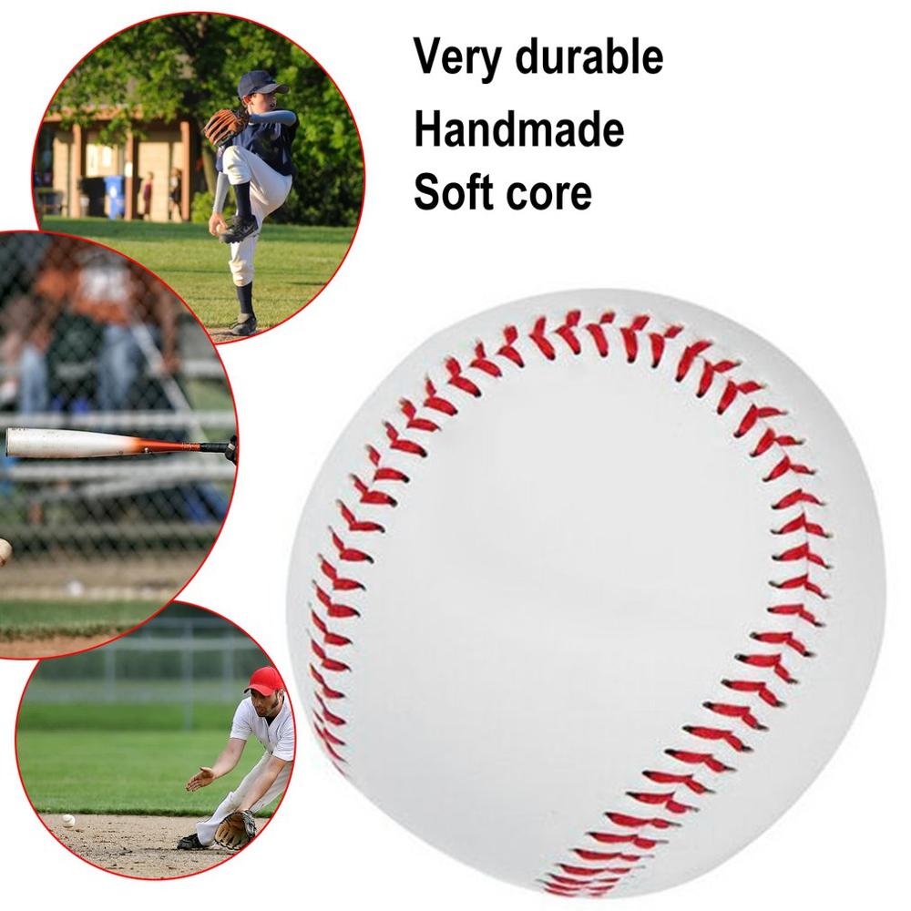 Handgemaakte Baseballs Pvc Bovenste Rubber Innerlijke Zachte Baseball Ballen Softbal Bal Training Oefening Baseball Ballen