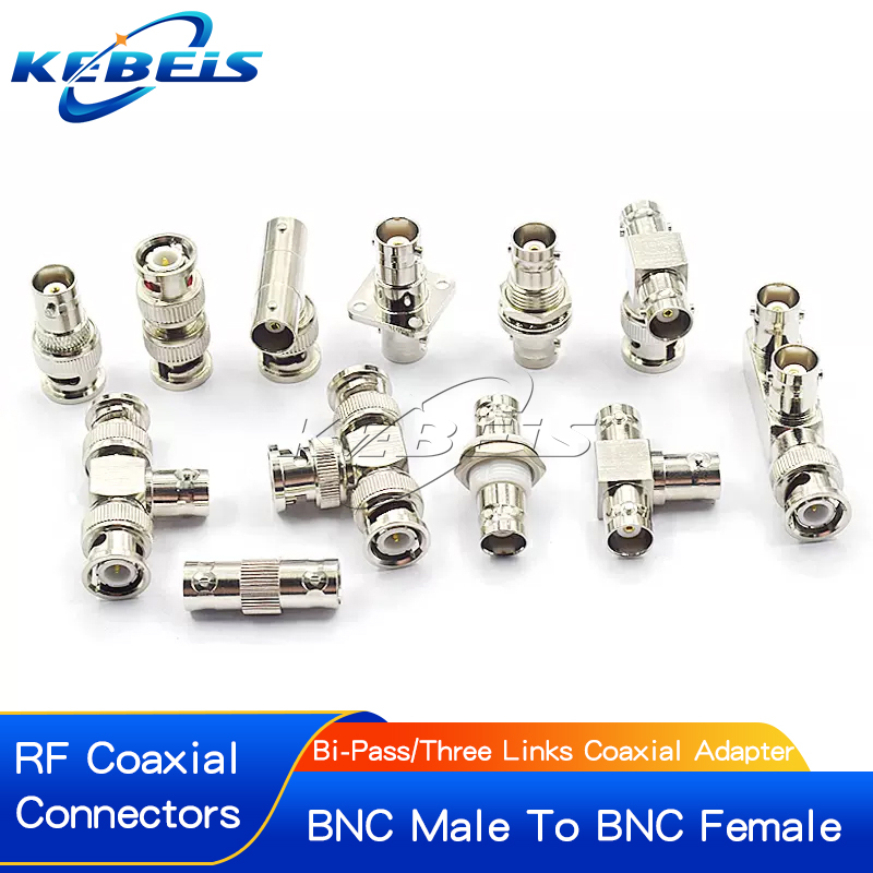 Conector BNC Q9 a BNC macho y hembra, Conector de ángulo recto de 90 grados, tipo T, divisor de 3 vías y 4 vías, adaptador RF doble macho y hembra, 1 piezas