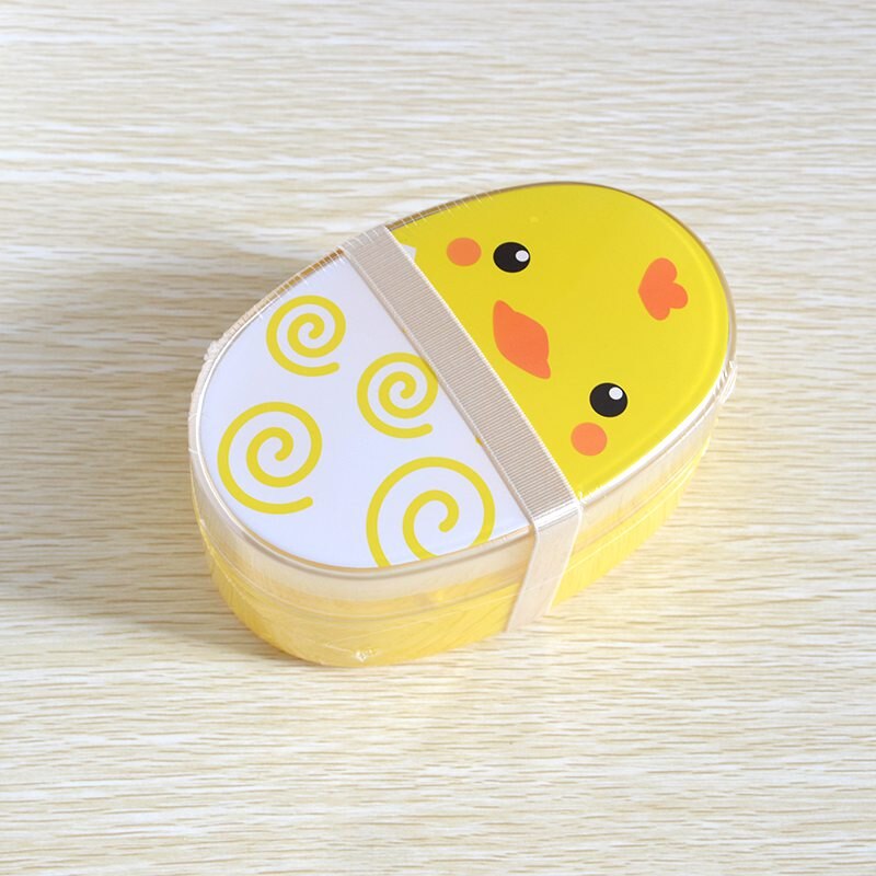 700ml Cartoon Healthy Lunch Box Cute Kids Microwave Oven Children Double Layer Bento Boxes Fruit Box Kid Food Container BPA Free: Yellow