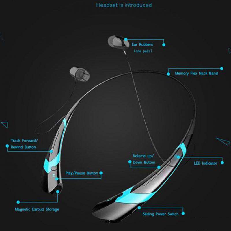 Sports Bluetooth Headset HBS760 Wireless Stereo Neck Hanging Bluetooth Headset V4.1 Headphone Neck Hanging High Fidelity Call