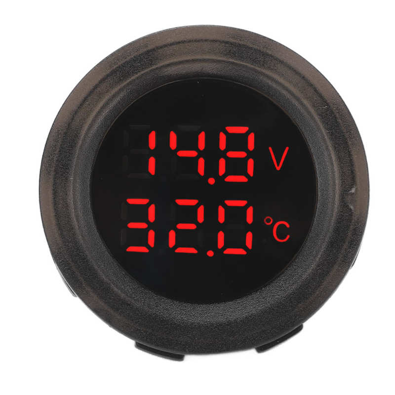 Auto Thermometer Dual Display Temperatuur Voltmeter Clear Stabiele Display Waterdicht Eenvoudige Installatie Auto Thermometer