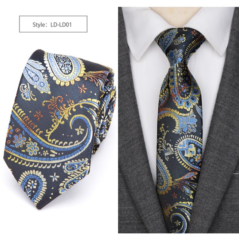 Cravate à rayures slim 6cm, Style anglais, JACQUARD tissé, à la pour hommes: LD-LD01