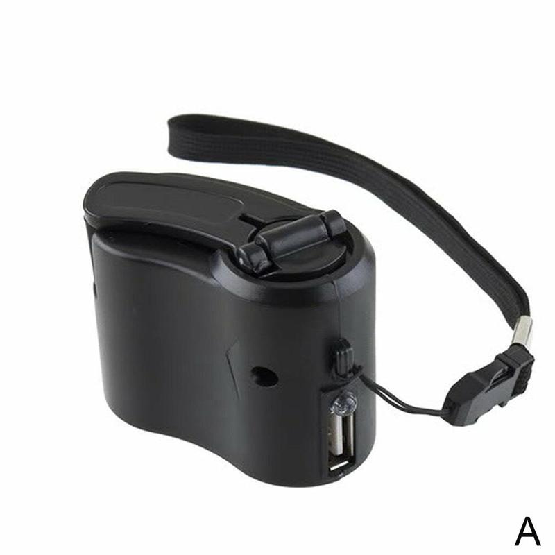 Cool Outdoor Emergency Mobile Phone Charger USB Charging Crank Power charger Hand Hand Dynamo Portable N3N1: black
