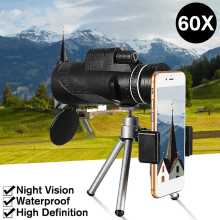 40X60 Zoom Waterdichte Nachtzicht Telelens Hd Monoculaire Telescoop Met Statief Universeel Voor Android Smartphone Mobiele