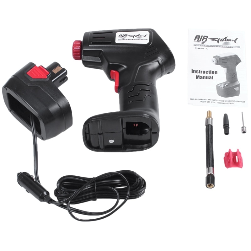 Automatic Cordless Tire Inflator Portable Air Compressor, Easy To Read Digital Pressure Gauge, Built In Led Light