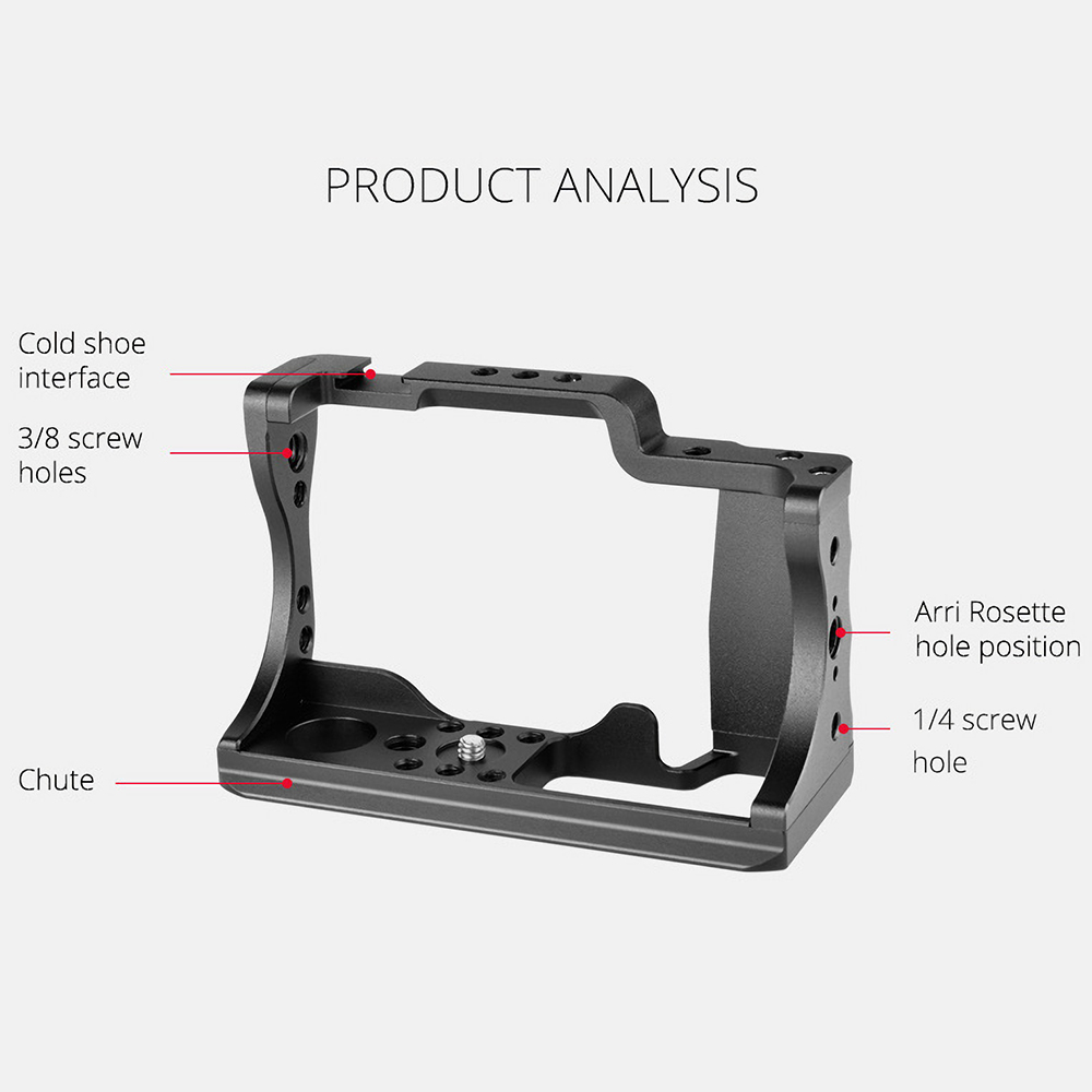 Andoer Camera Cage Aluminium Met Koud Schoen Mount Compatibel Met Voor Canon Eos M50 Dslr Camera