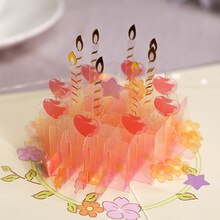 3D Crystal Cake Wenskaart Verjaardagstaart Verjaardag Wenskaart Met Mini Transparant Clear Taart Voor Vriendin