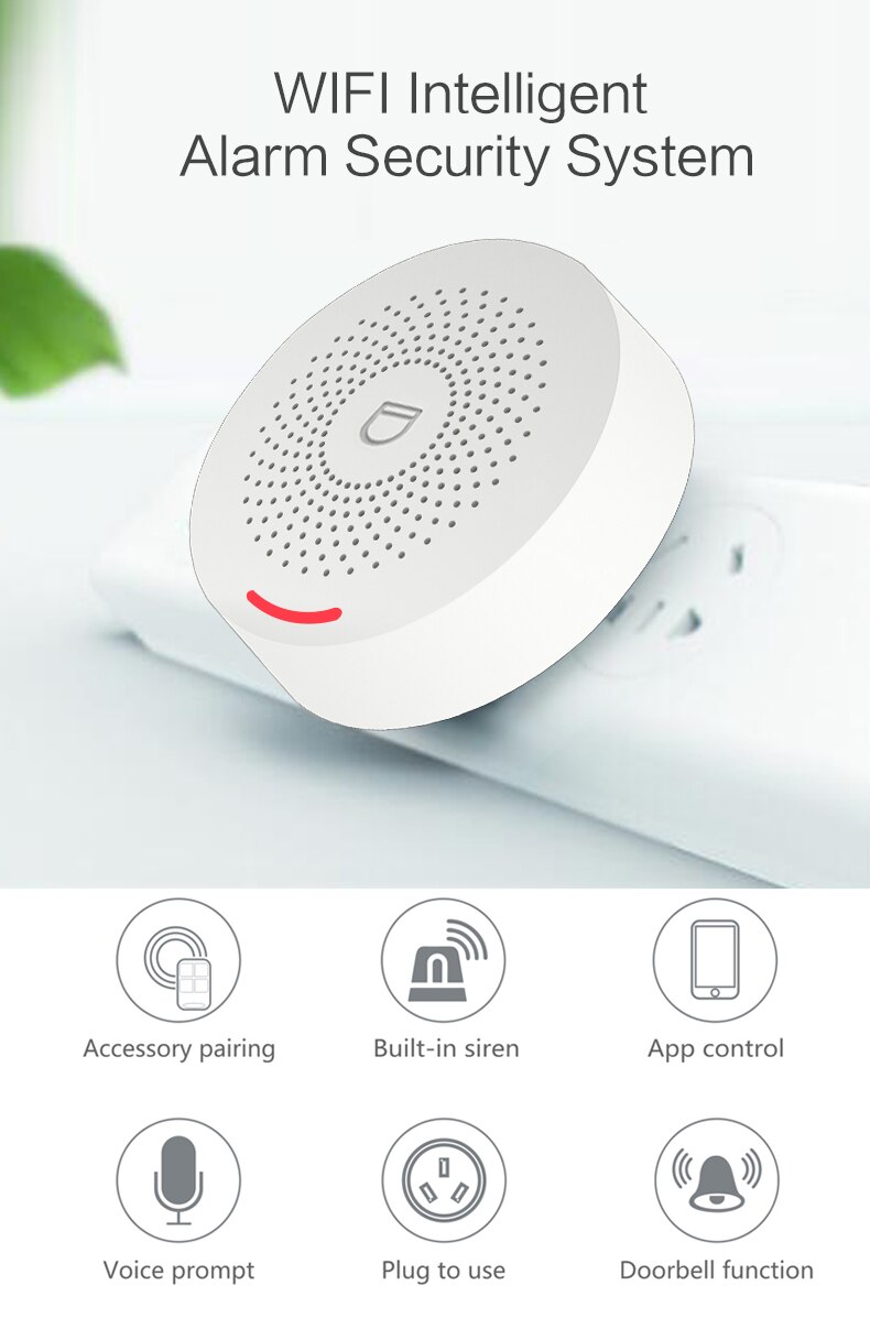 WIFI Security Alarm System Tuya APP Smart Life Built In Siren PIR Motion Detection Door/Window Open Sensor For Home Security