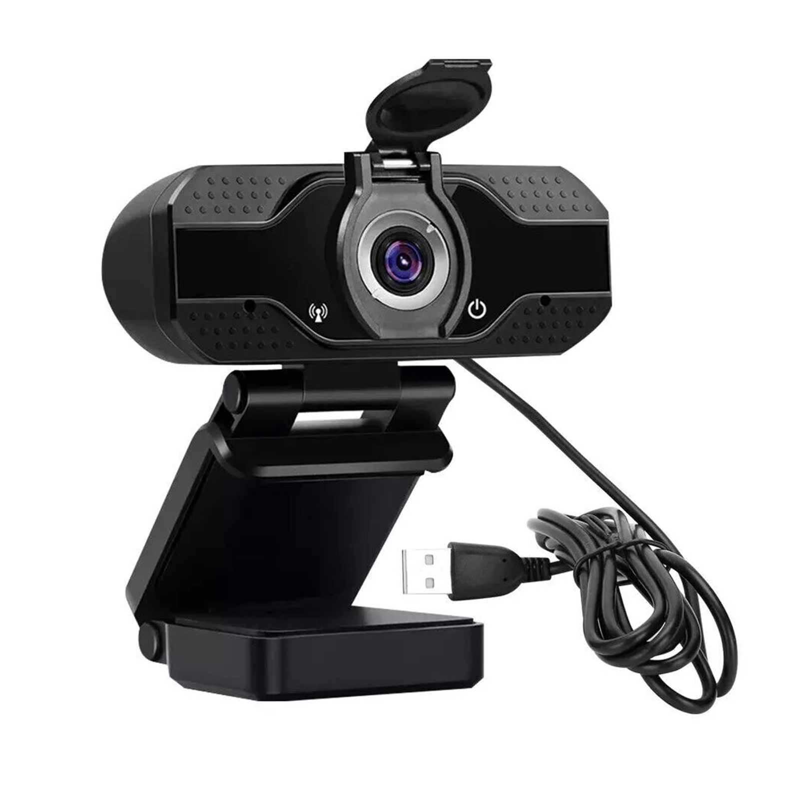Webcam full hd 1080p com foco manual, câmera para computador com clipes universais, compatível com laptops, desktops e monitores, com microfone.: Default Title