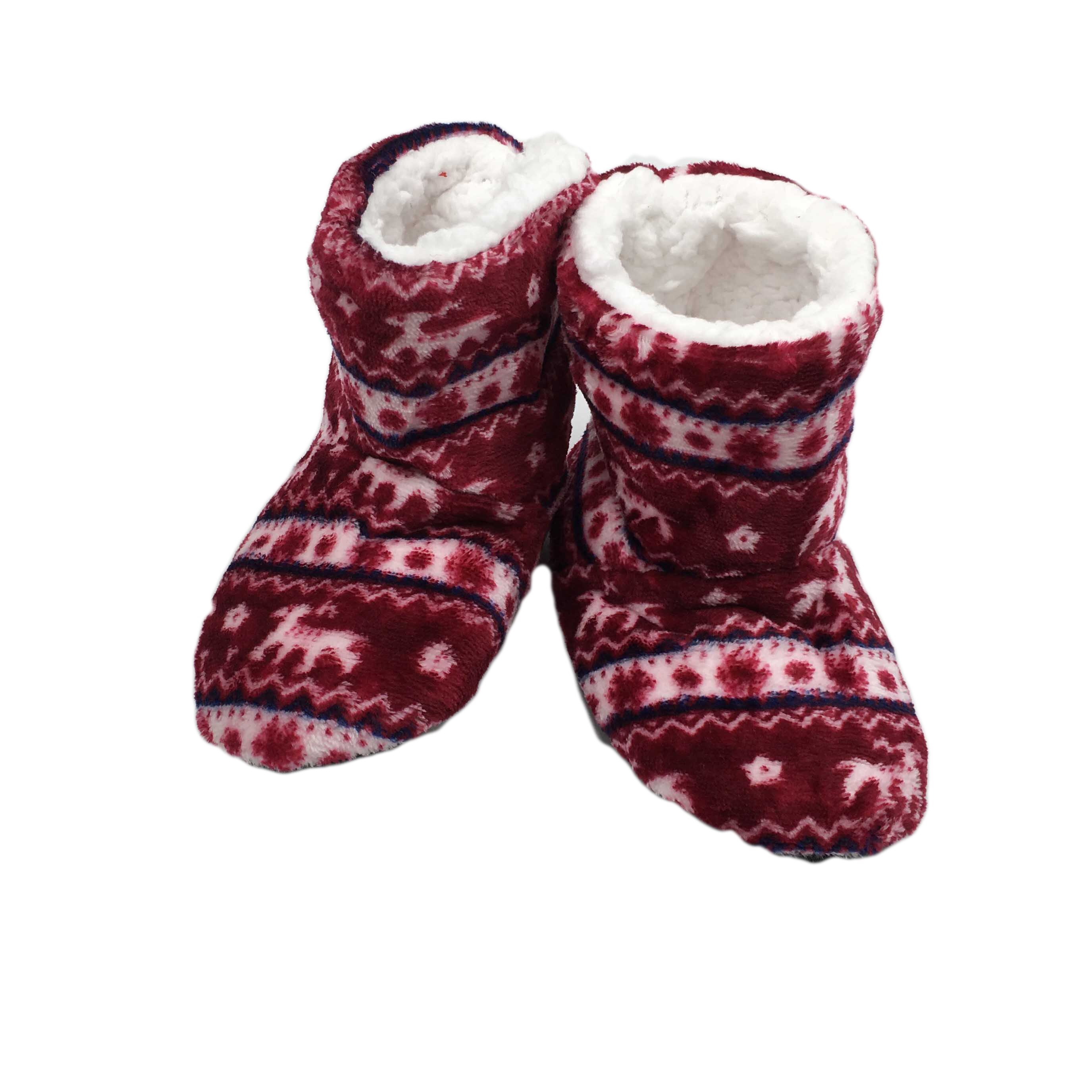 Kinderen zachte, warme schoenen voor binnen, antislip, zachte onderkant, schattige dierenprints, pantoffels, babymeisjes, jongens, warme schoenen voor binnen: Wijnrood / 28