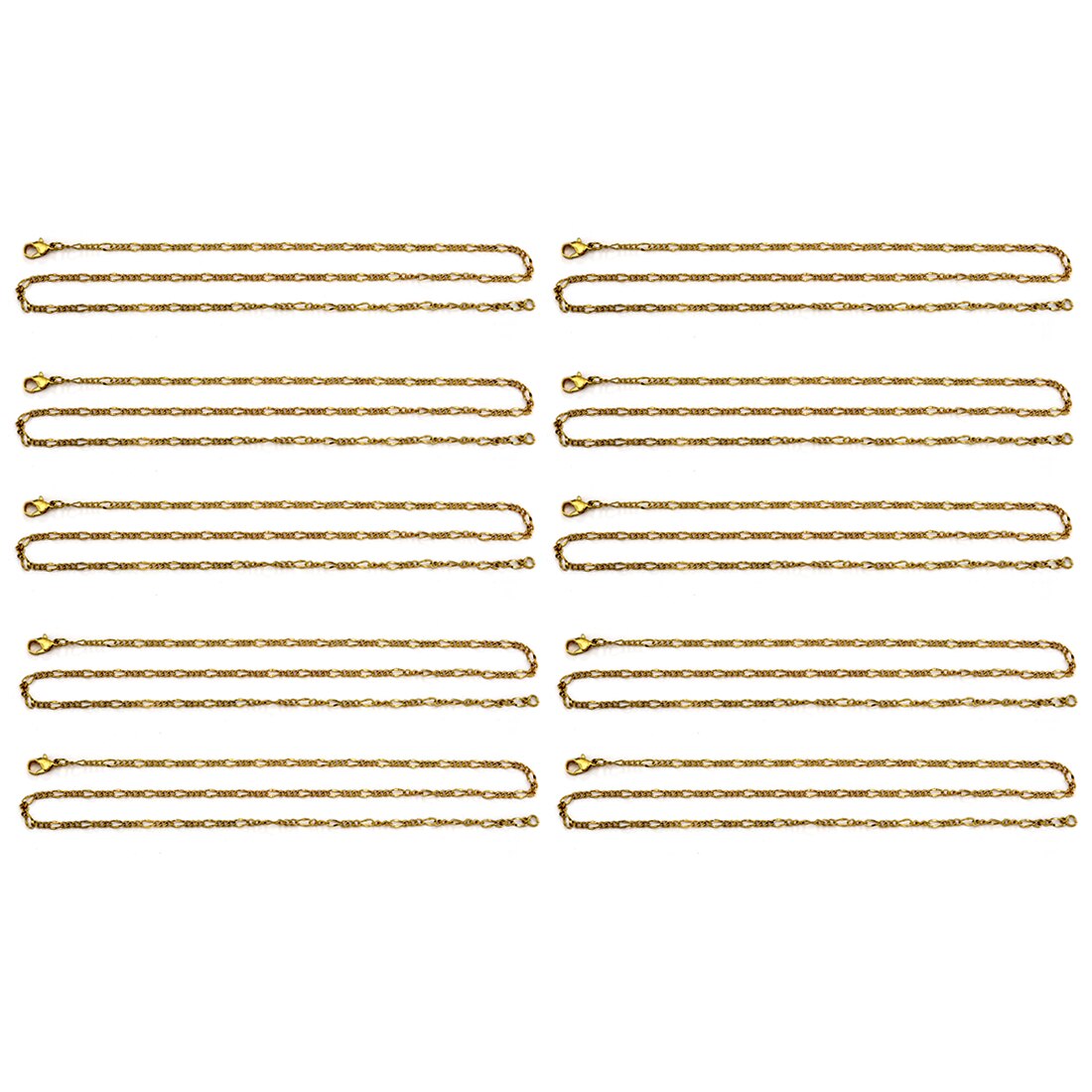 Cadenas de latón para manualidades, accesorios para fabricación de joyas, collares, suministros a granel, cadenas de Eslabón cubano, cierres de Metal de 55cm,: Fancy Chain-copper