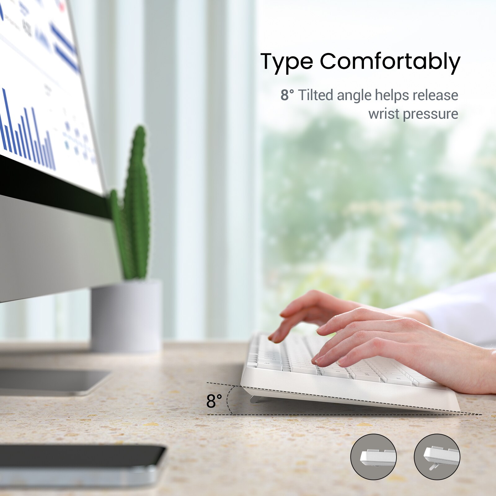 VicTsing PC230 2.4G Wireless Keyboard and Mouse 104 Keycaps Keyboard Mouse Combo Set For Notebook Laptop Mac Desktop PC Computer