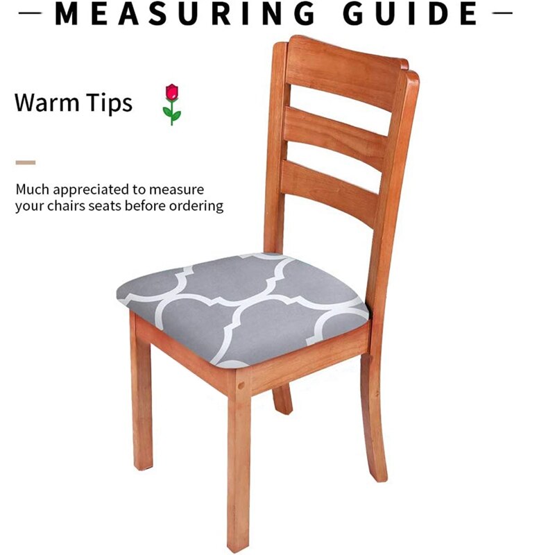 4 Pcs,Chair Seat Covers,Dining Room Chair Seat Covers with Ties,Stretch Printed Chair Covers Protectors for Chairs