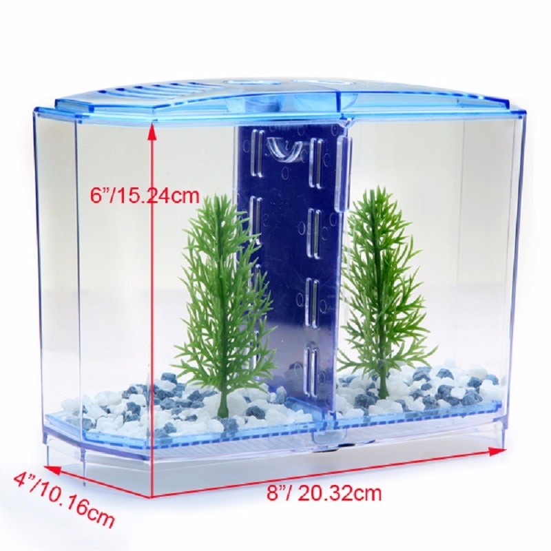 2 Size Acrylic Aquarium Betta-fish Tank Mini Incubator Fishbowl For Fry Isolation Hatchery Guppy Fish Reptile Cage Turtle House