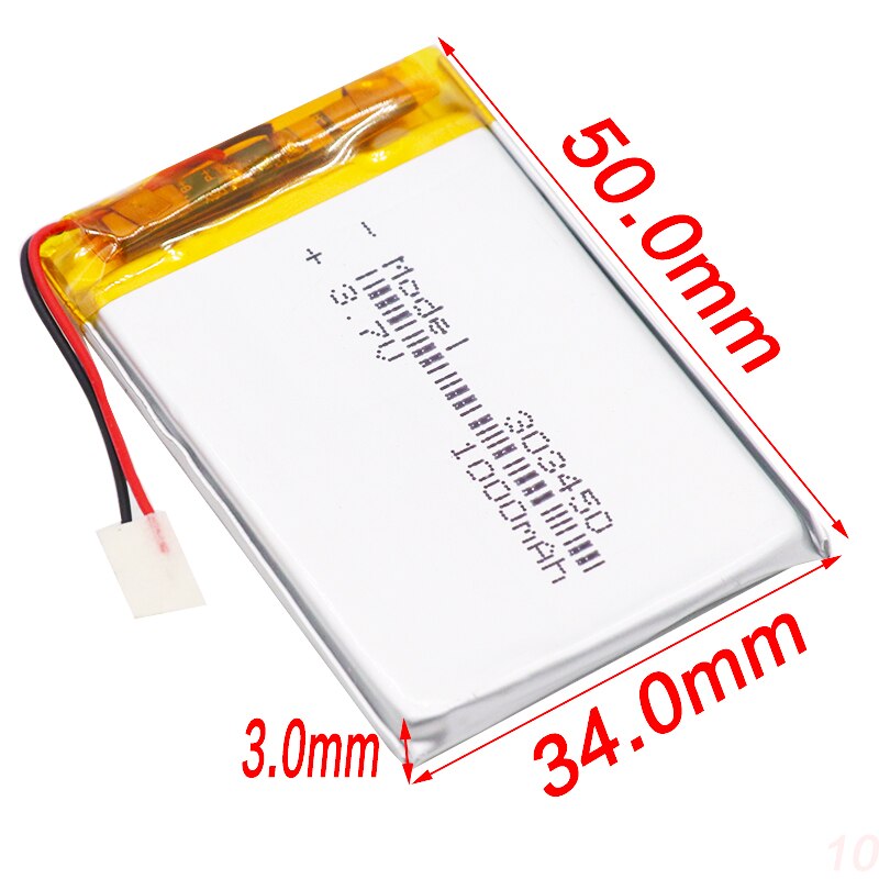 3.7V 1000mAh 303450 Lithium Battery 3.7 Volt Li-polymer Lipo Bateria For Remote Control Headphone Mini Camera LED Light