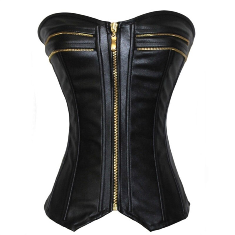 Zip-Up Dress Bottoming Corset Leather Court Corset Sexy Underbust Waist Trainer Corset Corselet Corsets And Bustiers Tops Women