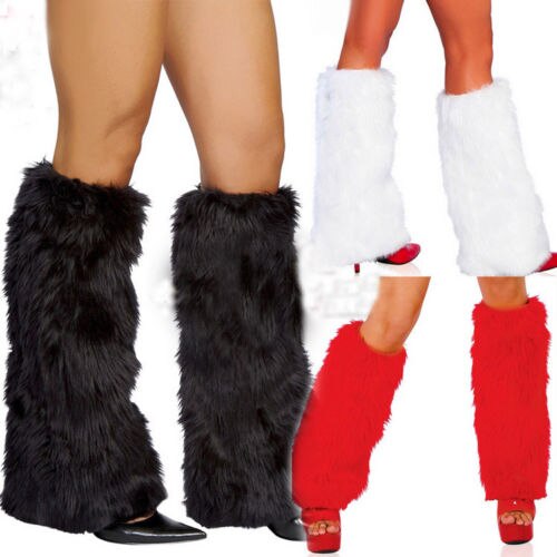 Femmes fausse fourrure jambières Fluffies Shaggy Boot chaussures couvre cheville manches cache-pieds solide plume jambières pour les femmes
