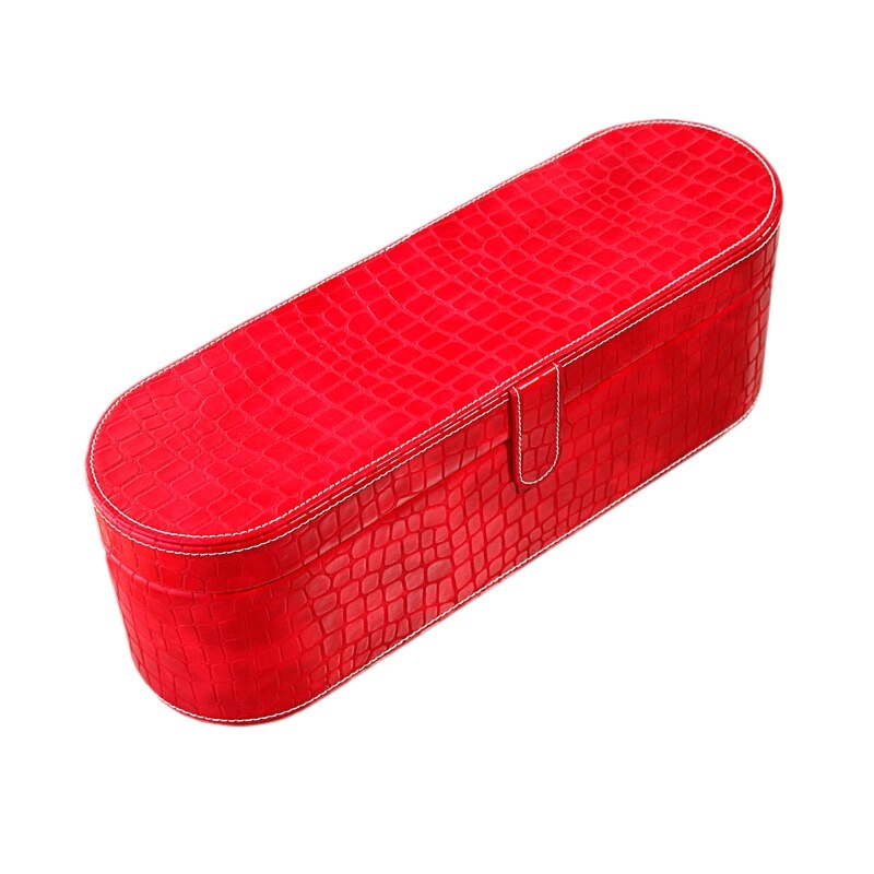 Hair Dryer Case Storage PU Cover Organizer Box for Dyson Supersonic Texture Grid Hair Dryer Storage Box: Red