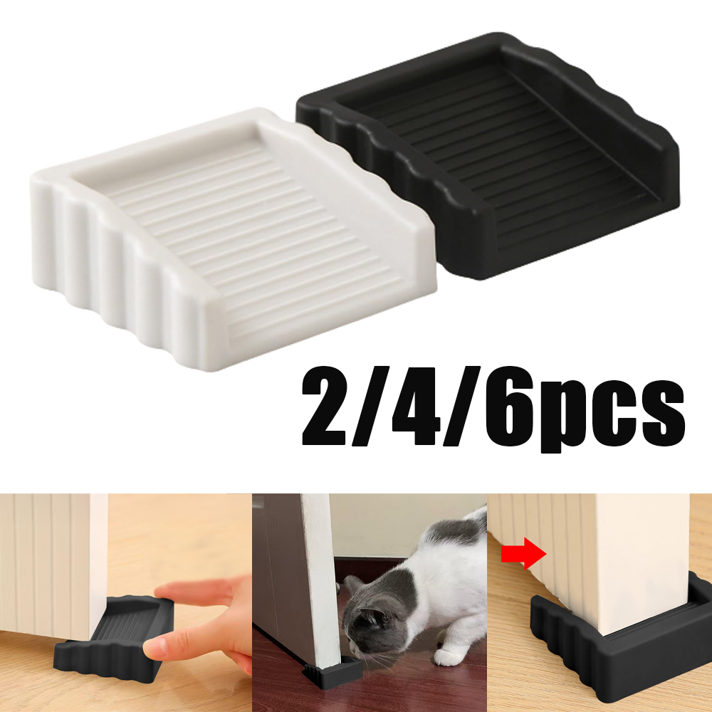 Tope de puerta a prueba de viento, Tope de puerta de suelo de madera, juego de Protector de pared de puerta de goma antideslizante y resistente para azulejos de alfombra de madera