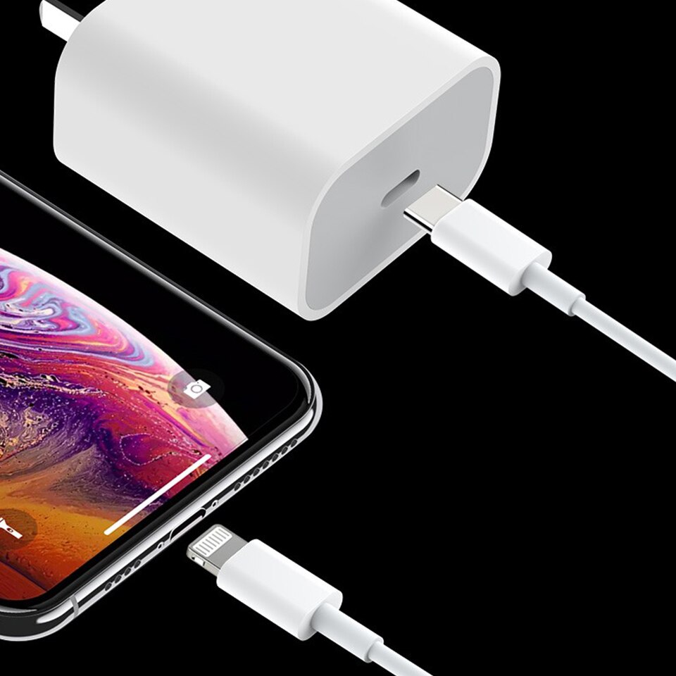 Original Apple 18W Power Adapter Ladegerät USB-C zu Blitz Kabel US EU Stecker Smart Telefon Schnelle Ladegerät für iPad iPhone 8/X/11 pro