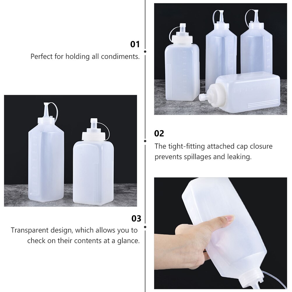 2pcs Squeeze Bottle with Squeeze Condiment Bottles for Ketchup Mustard