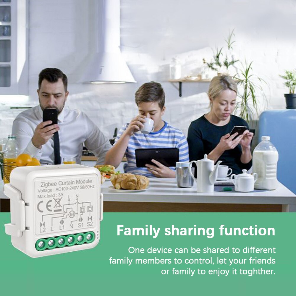 Tuya ZigBee Intelligent Curtain Switch Module Three-way Switch Module Intelligent Home Roller Blind Curtain Modification Module