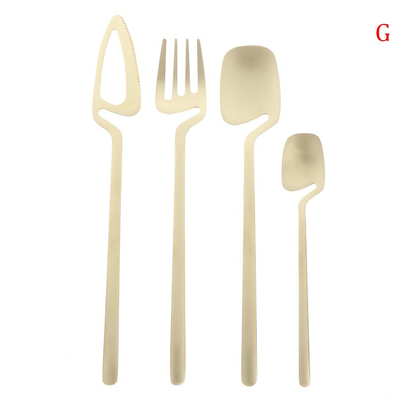 4Piece Rainbow Cutlery Kitchen Utensil Set Cutlery Set Stainless Steel: G