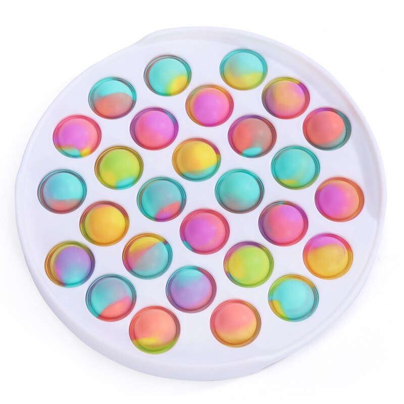 Push Blase pop es Autismus Neue Zappeln Spielzeug Spezielle Bedürfnisse Stressabbau Hilft Entlasten Stress und Erhöhen Fokus Weichen Squeeze spielzeug: Round - Mixed Color