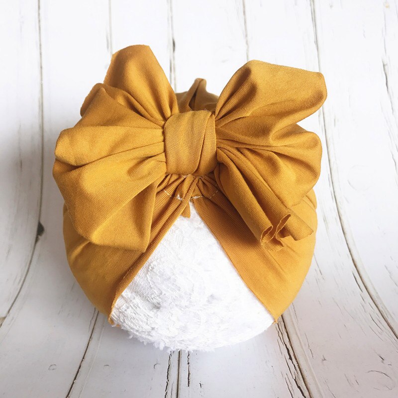 Gorro de algodón con lazo para bebé, gorro para niña, turbante para niño pequeño
