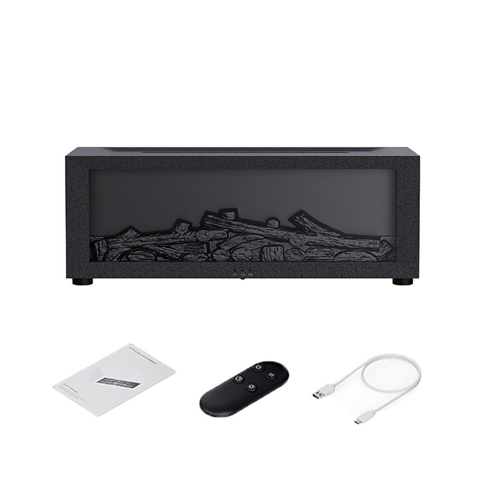 Humidificateur d'air huiles essentielles humidificateurs maison arôme humidificateur flamme diffuseur de parfum automatique avec lumière LED télécommande: WHITE