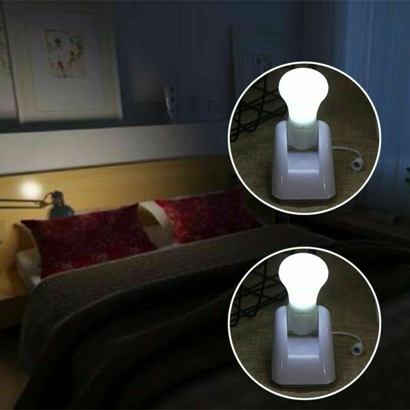 Op batterijen werkende led-nachtlamp met trekkoord, wandlamp, opsteekbaar, wit, draagbaar, handig, slaapkamerkastlamp