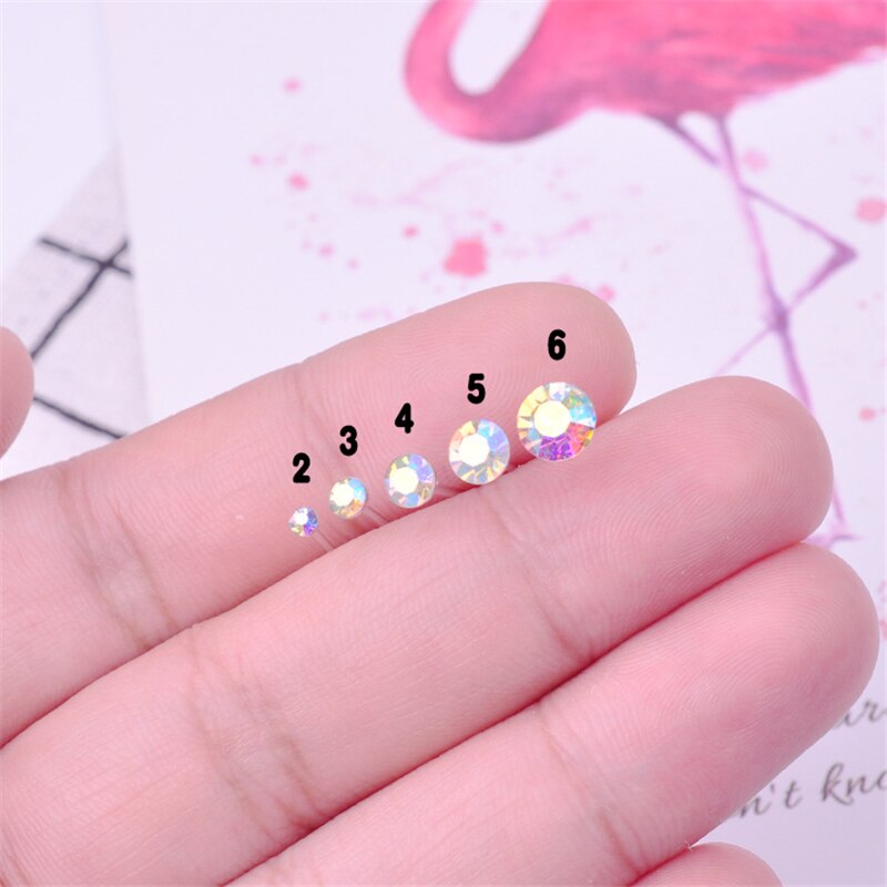2/3/4/5/6mm orecchini di cristallo multicolore Set per le donne gioielli da festa strass piccoli orecchini di plastica kit Piercing brincos