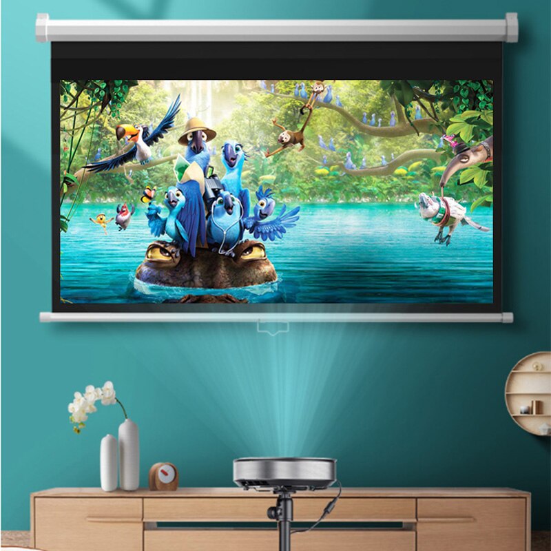 60 72 84 Inch Manual Pull Down Projector Screen 4:3 Matt White Autolocking Selflocking Projection Curtain