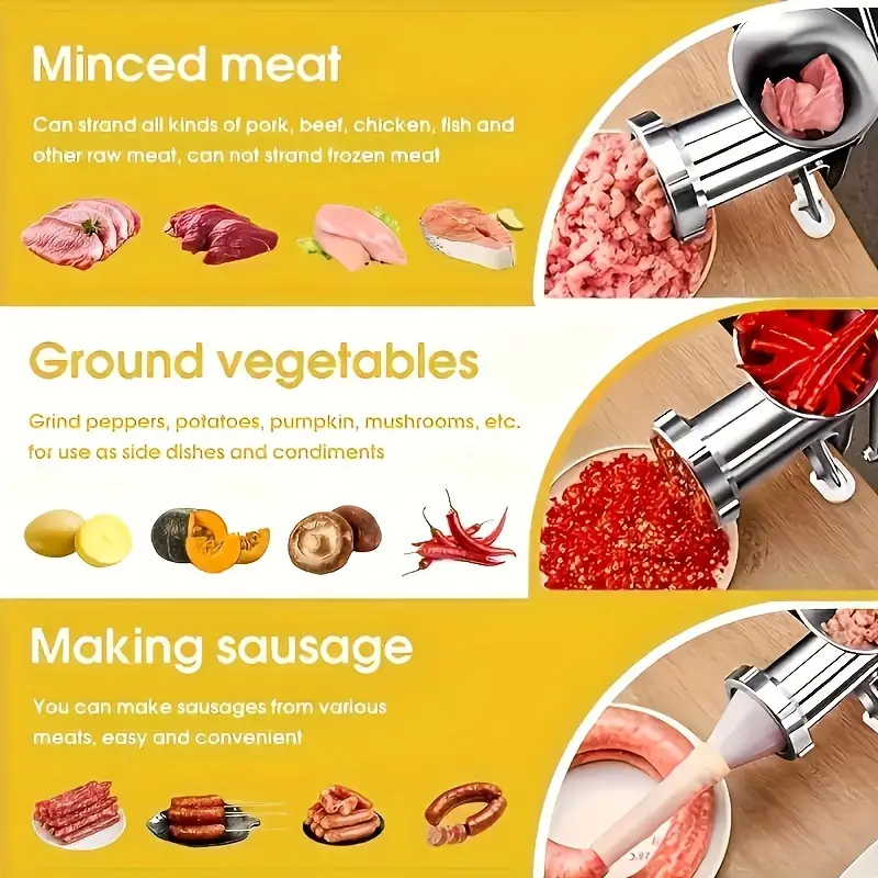 Zware handbediende handmatige keuken vleesmolen noedels molen worstvuller fruit groente rundvlees worst pasta maker nieuw