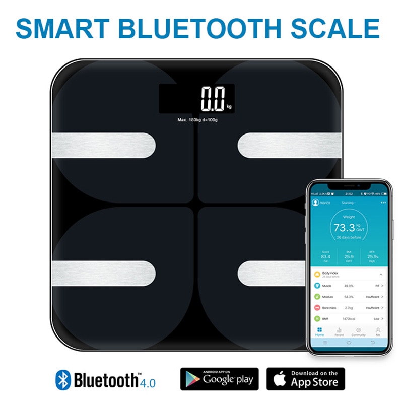 Smart Schaal Vloer Weegschaal Bluetooth Badkamer B mi vet Mi lichaamsvet samenstelling Schaal Menselijk Balans Bluetooth 18 data
