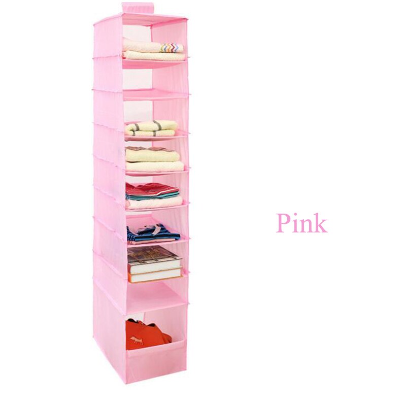 Vaskbar oxford box garderobe hængende skab organisator bærbar tøj skab opbevaringstaske til tøj sokker hatte sko tasker: Rb-tsb 134 pink