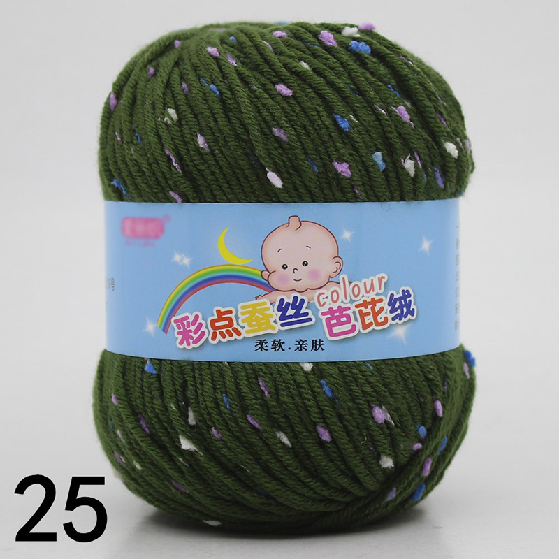 50g Acrylic Knitting Yarn with Colorful Dot Crochet Thread Chunky Wool Spot Pattern DIY Woven Hook Baby Sweater Sock Diaper: dark blue
