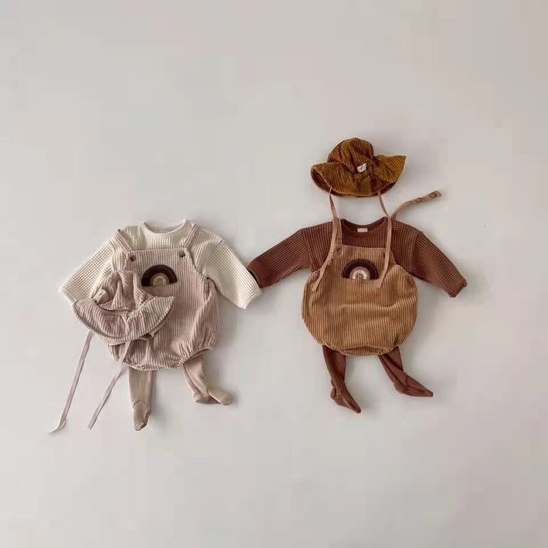 Deepin studio primavera 2022 novo bebê camisas waffle criança meninos workwear topos de conforto curto tecido roupas da menina casual wear 6m-24m