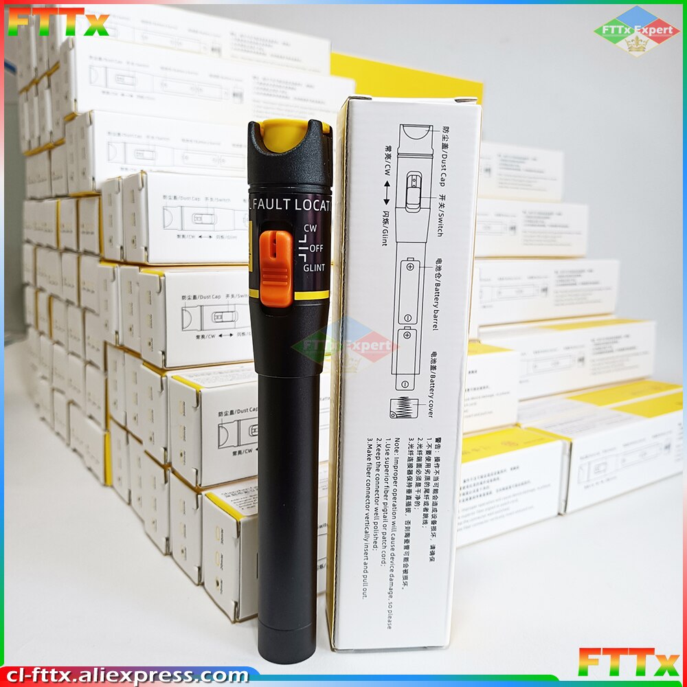 10MW/10KM Visual Fault Locator, Fiber Optic Cable Tester 10KM Range Test Equipment Red Light Pen VFL Free Shiping