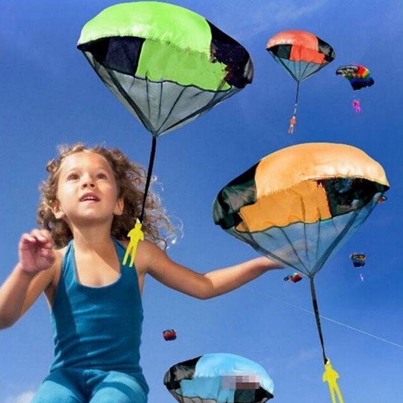 6 stuks/set kinderen handwerpen mini speelsoldaat parachute speelgoed buiten plezier sport kinderen educatief parachute speelgoed