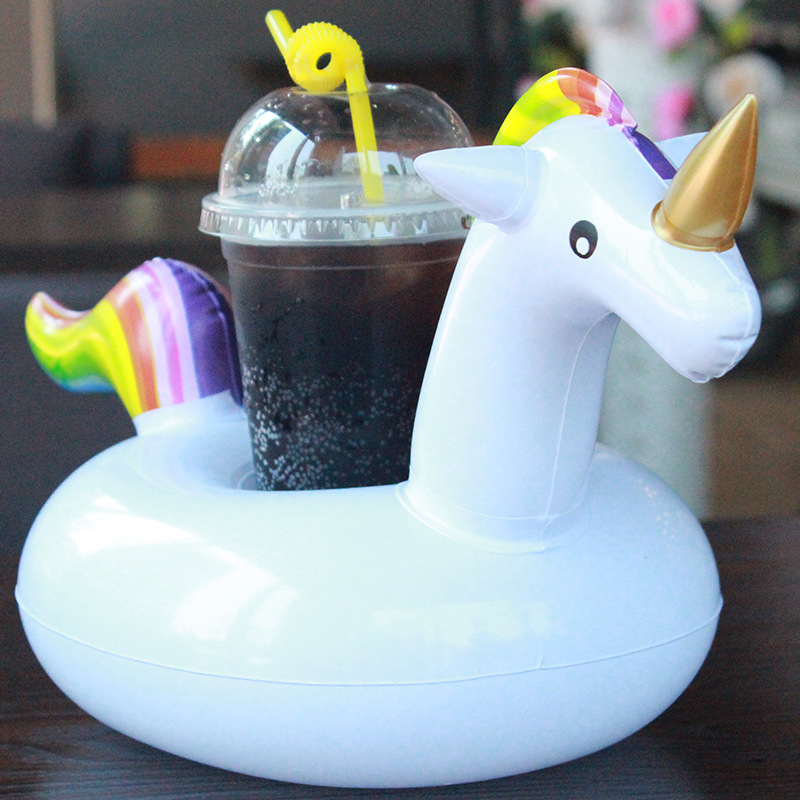 Yuyu Mini Eenhoorn Opblaasbare Bekerhouder Drink Float Water Speelgoed Levert Party Drank Boten Telefoon Standhouder Zwembad Speelgoed