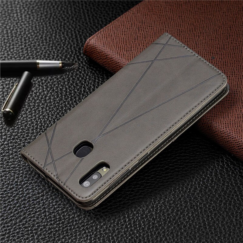 Funda de cuero magnética para Samsung Galaxy A20e, carcasa delgada na para Samsung A20, A205F, A, 20e, A202F S, funda de teléfono de negocios con tapa